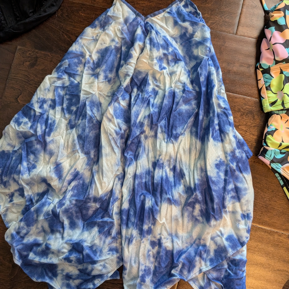 Kids Crown & Ivy Blue and White Swim Cover Up